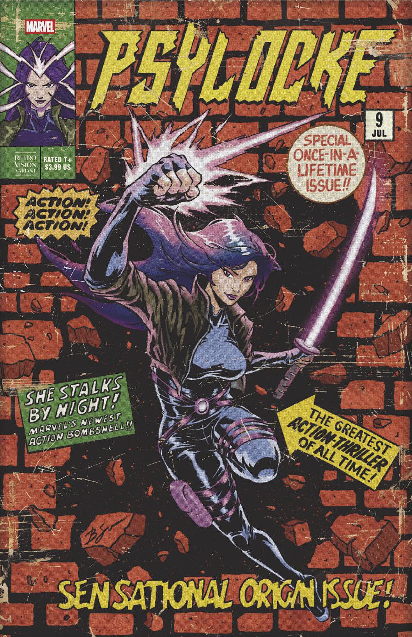 Psylocke #9 Benjamin Su Retrovision Variant | Dragon's Lair Comics and Fantasy Houston TX