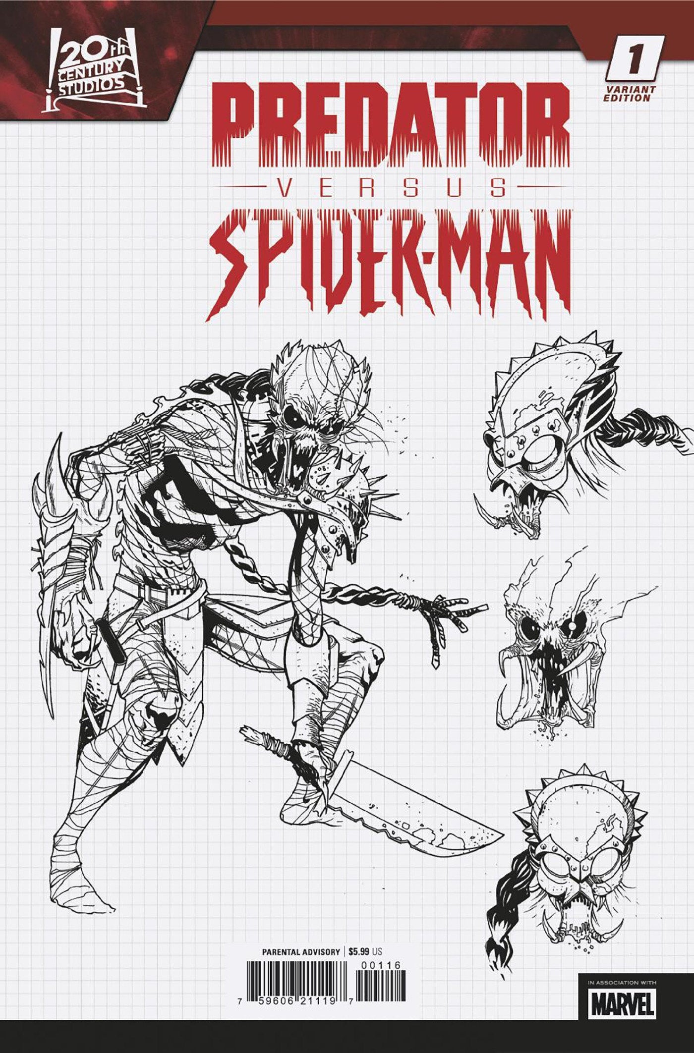 Predator vs Spider-Man #1 (Of 4) 10 Copy Variant Edition Design Variant | Dragon's Lair Comics and Fantasy Houston TX