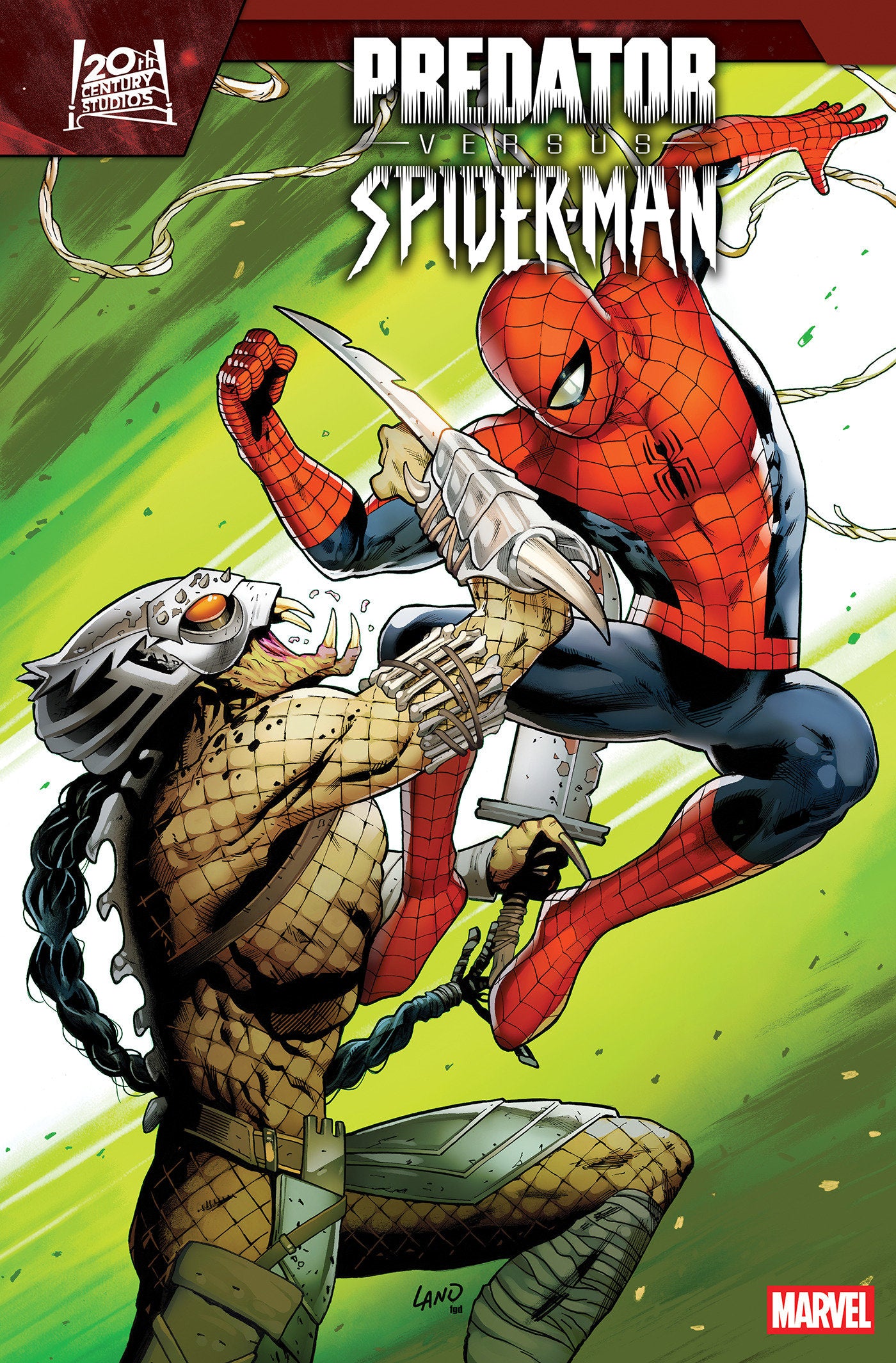 Predator vs Spider-Man #1 (Of 4) Greg Land Foil Variant | Dragon's Lair Comics and Fantasy Houston TX