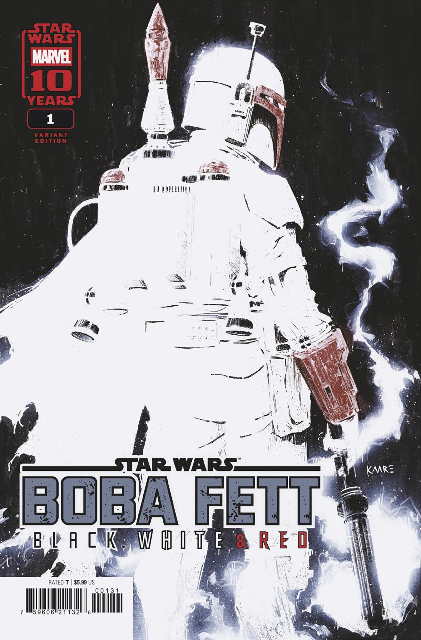 Star Wars: Boba Fett   Black, White & Red #1 Kaare Andrews Variant | Dragon's Lair Comics and Fantasy Houston TX