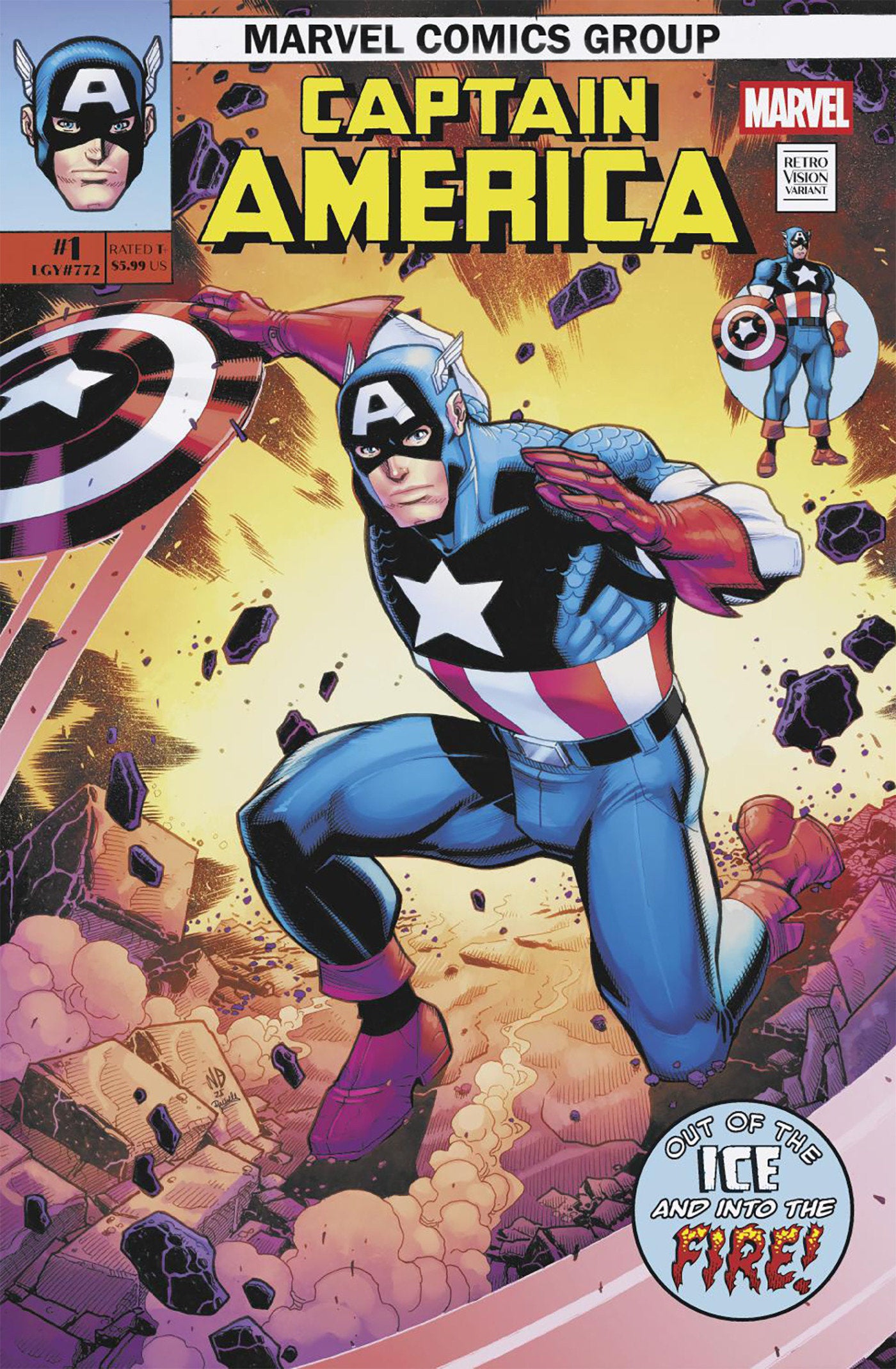Captain America #1 Nick Bradshaw Retrovision Variant | Dragon's Lair Comics and Fantasy Houston TX