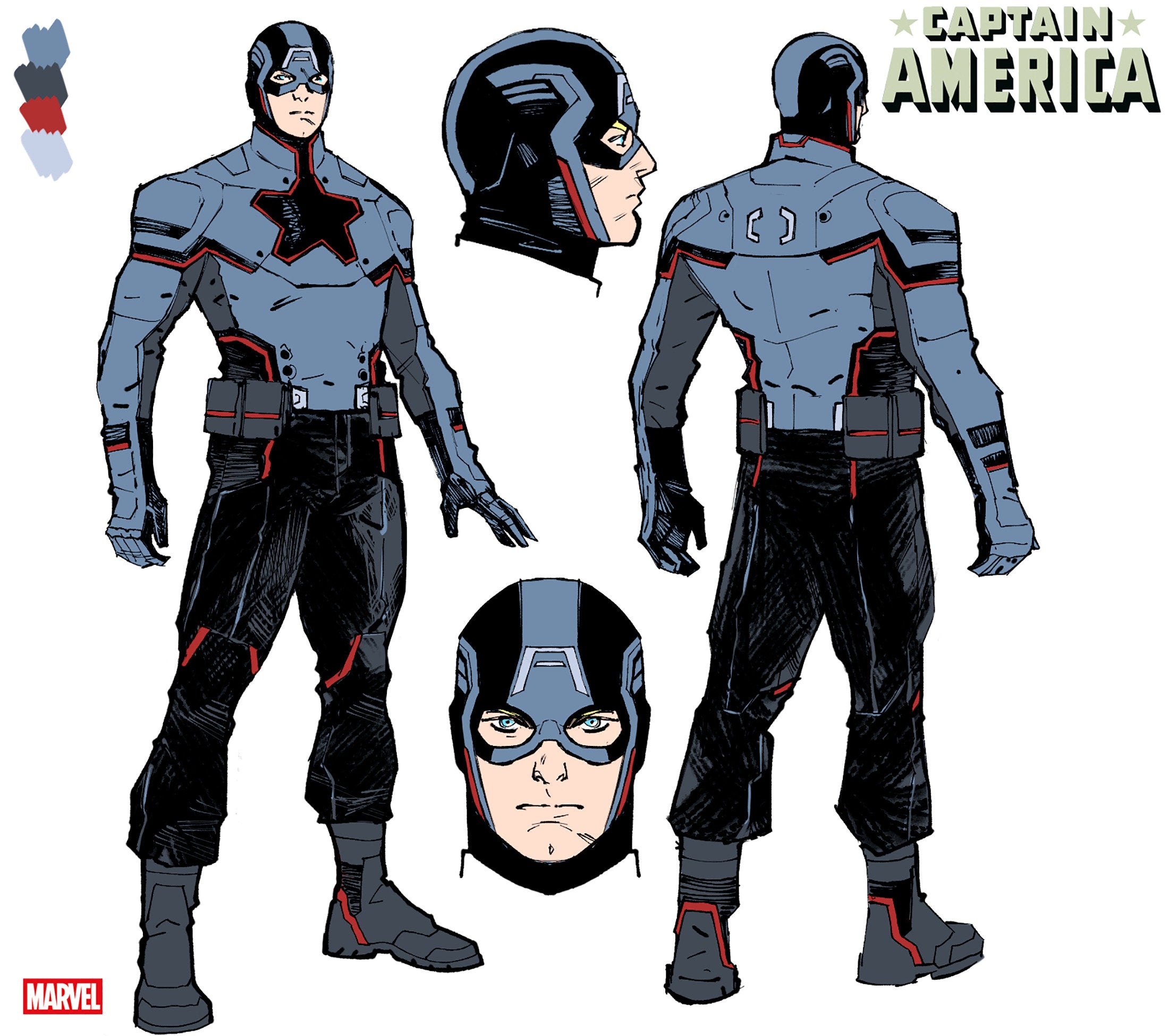 Captain America #2 Valerio Schiti Design Variant | Dragon's Lair Comics and Fantasy Houston TX
