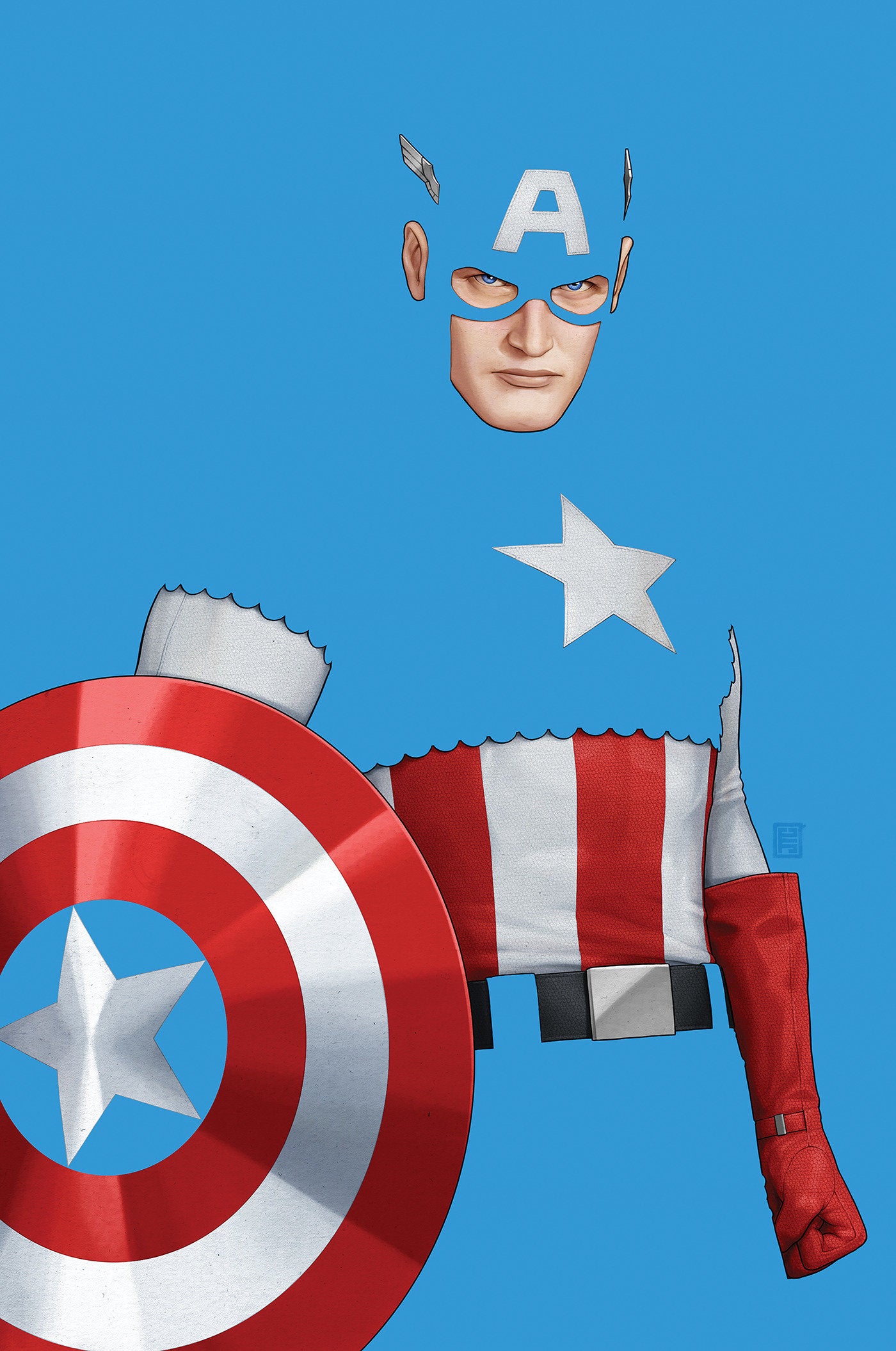 Captain America #2 John Tyler Christopher Negative Space Full Art Variant | Dragon's Lair Comics and Fantasy Houston TX