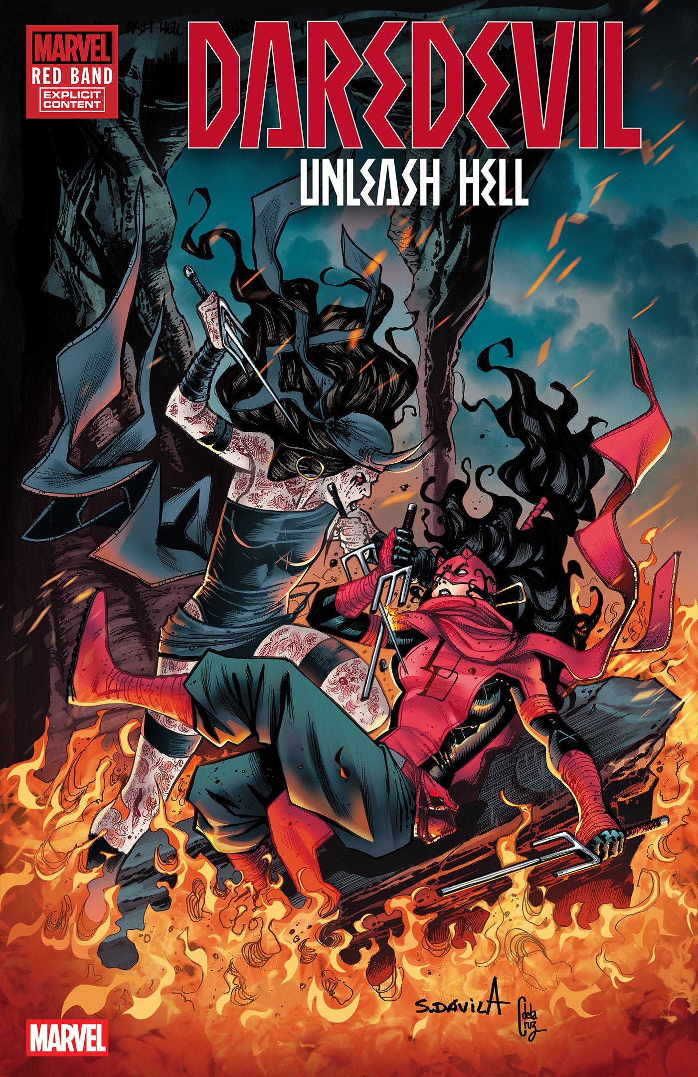 Daredevil: Unleash Hell - Red Band #4 Sergio Davila Variant [Polybagged] | Dragon's Lair Comics and Fantasy Houston TX