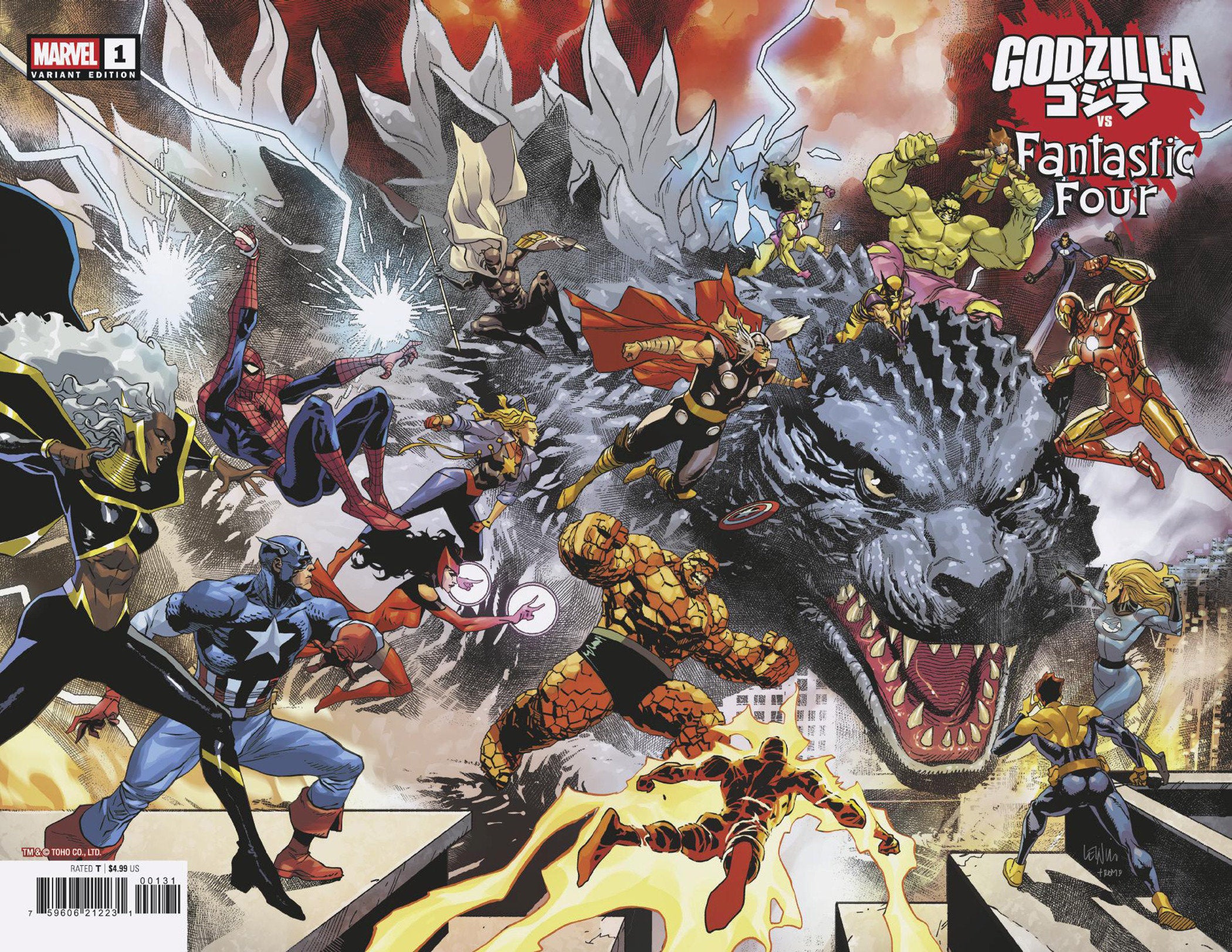 Godzilla vs. Fantastic Four #1 Leinil Yu Wraparound Variant | Dragon's Lair Comics and Fantasy Houston TX