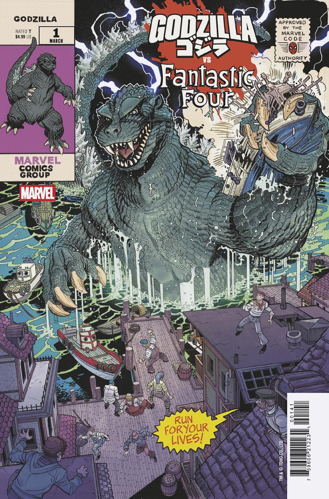 Godzilla vs. Fantastic Four #1 Nick Bradshaw Monster Homage Variant | Dragon's Lair Comics and Fantasy Houston TX
