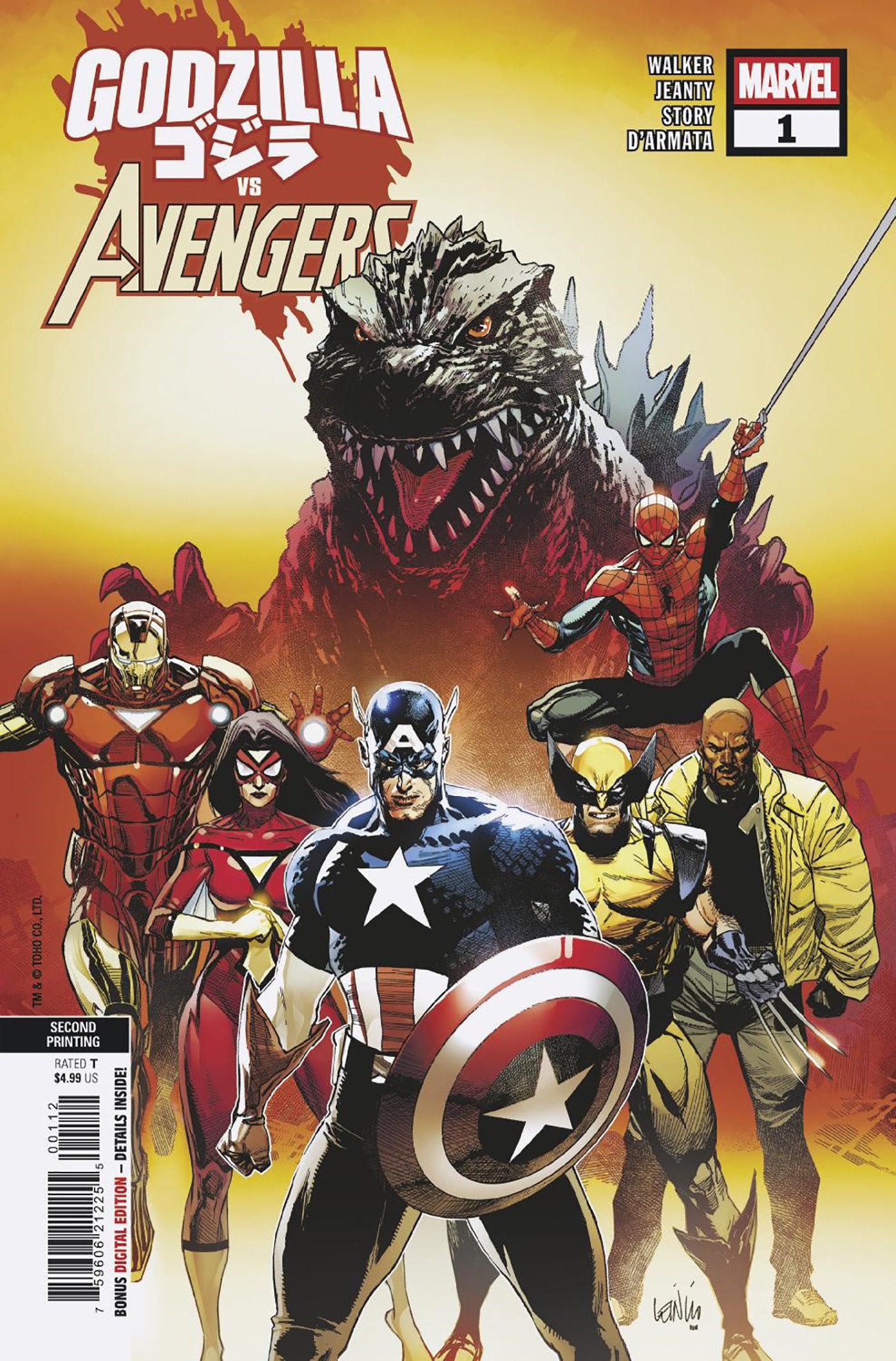 Godzilla vs. Avengers #1 Leinil Yu 2nd Print Variant | Dragon's Lair Comics and Fantasy Houston TX