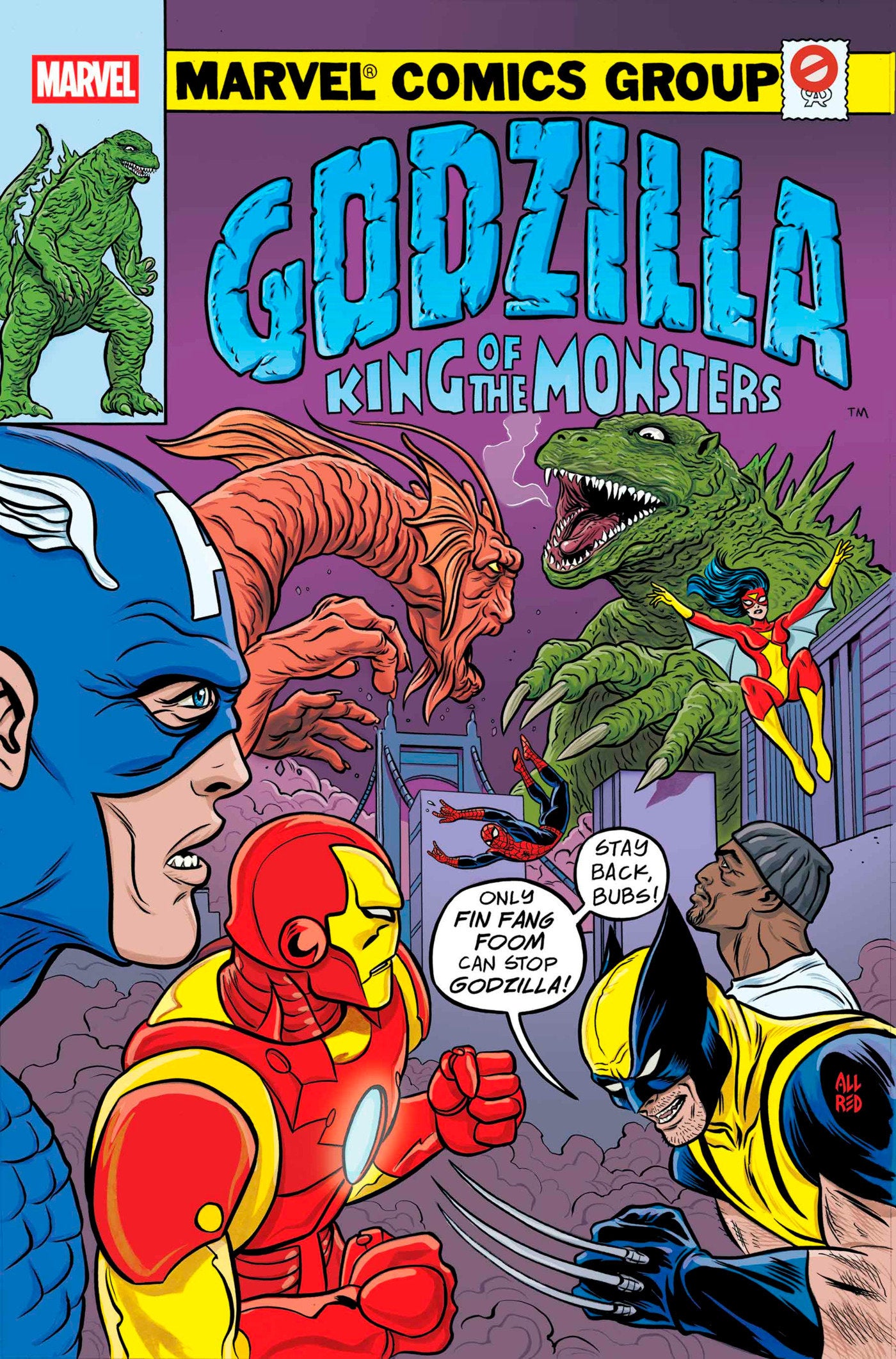 Godzilla vs. Avengers #1 Mike Allred Godzilla King Of The Monsters Homage Variant | Dragon's Lair Comics and Fantasy Houston TX
