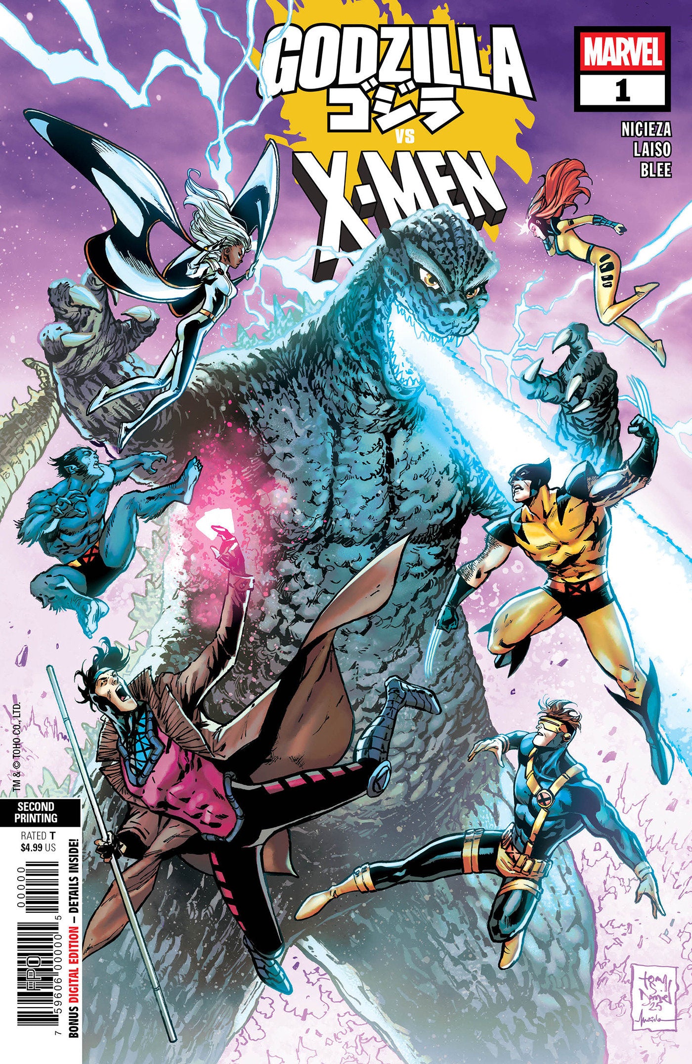 Godzilla vs. X-Men #1 Tony Daniel 2nd Print Variant | Dragon's Lair Comics and Fantasy Houston TX