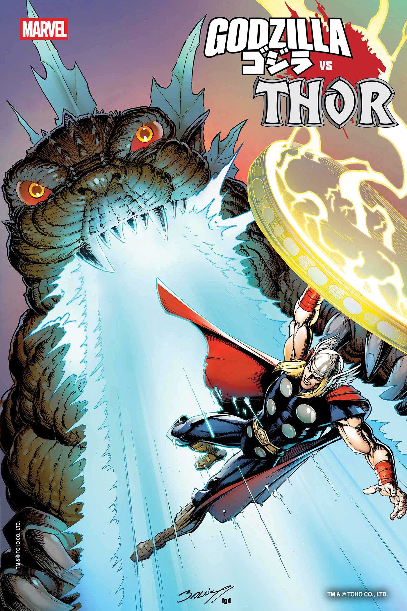 Godzilla vs. Thor #1 Mark Bagley Foil Variant | Dragon's Lair Comics and Fantasy Houston TX
