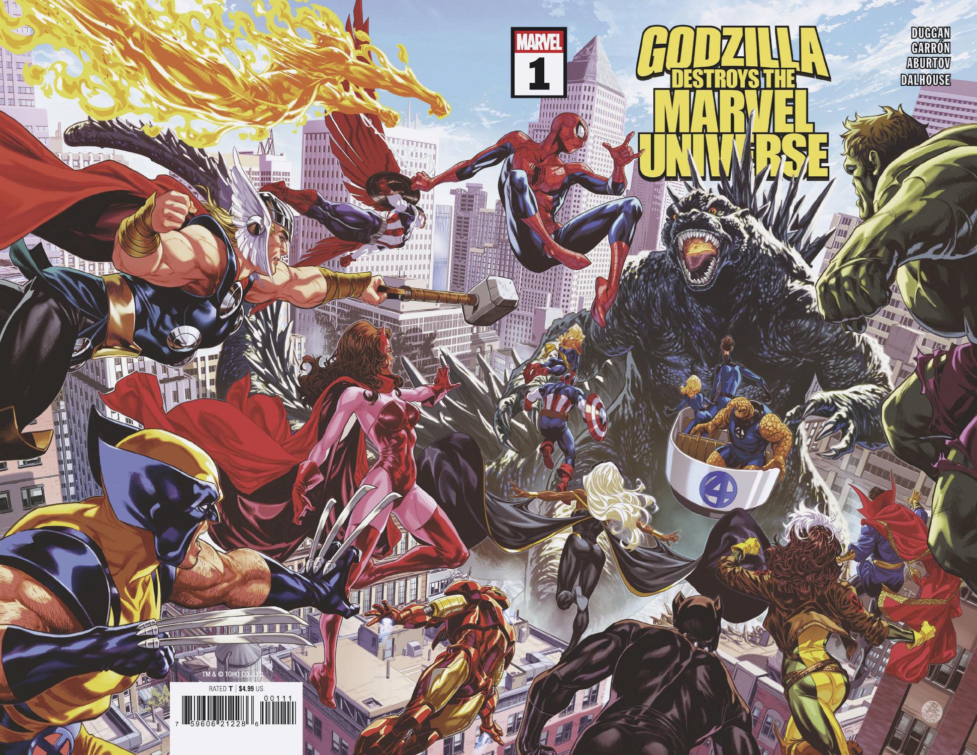 Godzilla Destroys The Marvel Universe #1 Wraparound Cover | Dragon's Lair Comics and Fantasy Houston TX