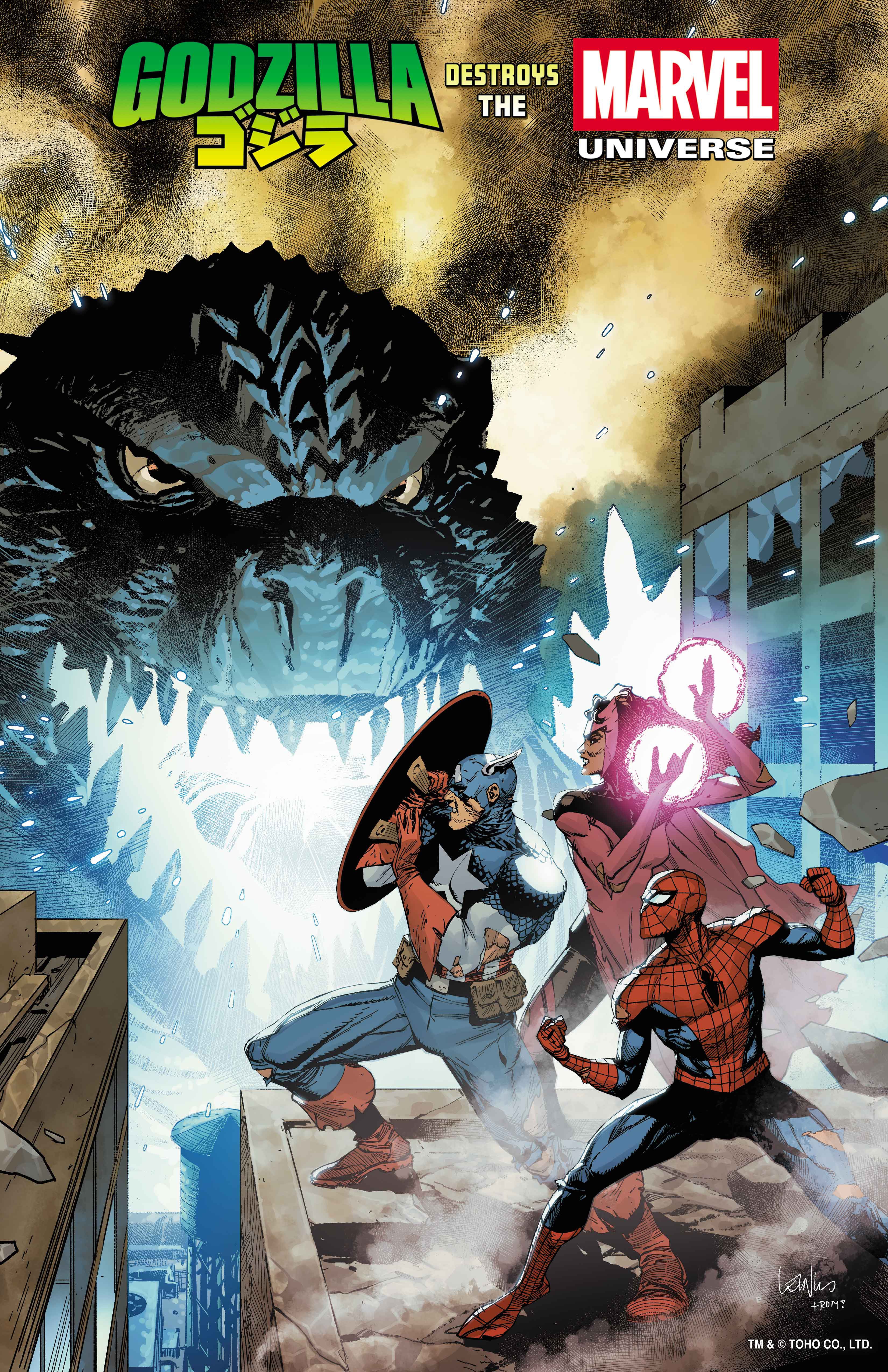 Godzilla Destroys The Marvel Universe #1 Leinil Yu Foil Variant | Dragon's Lair Comics and Fantasy Houston TX