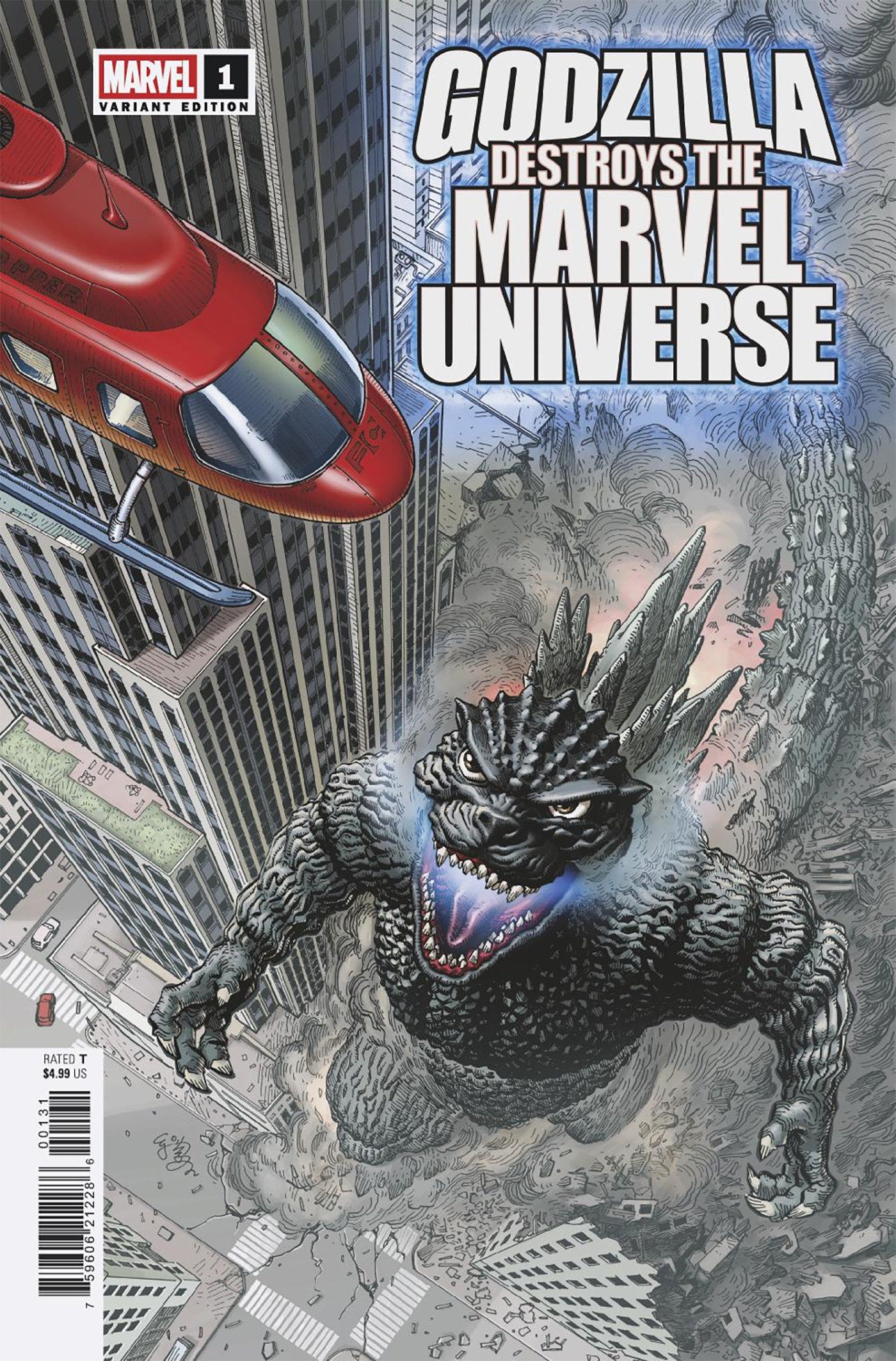 Godzilla Destroys The Marvel Universe #1 E.J. Su Fan Favorite Variant | Dragon's Lair Comics and Fantasy Houston TX
