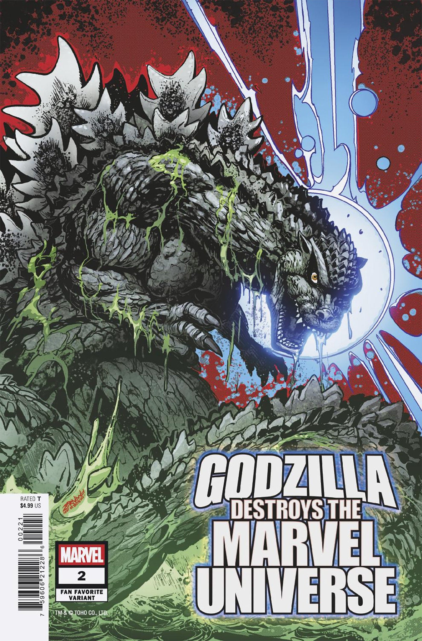 Godzilla Destroys The Marvel Universe #2 Jeff Zornow Fan Favorite Variant | Dragon's Lair Comics and Fantasy Houston TX