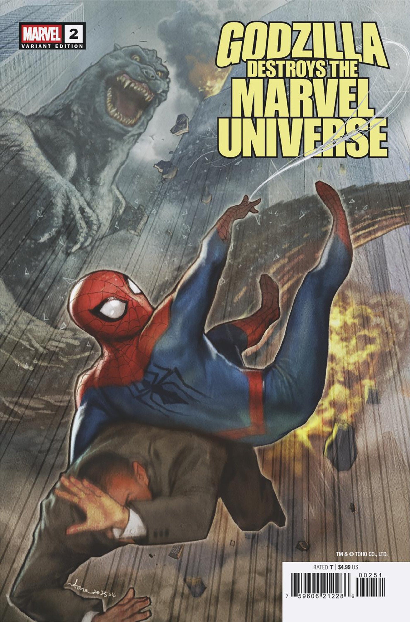 Godzilla Destroys The Marvel Universe #2 Stonehouse Variant | Dragon's Lair Comics and Fantasy Houston TX