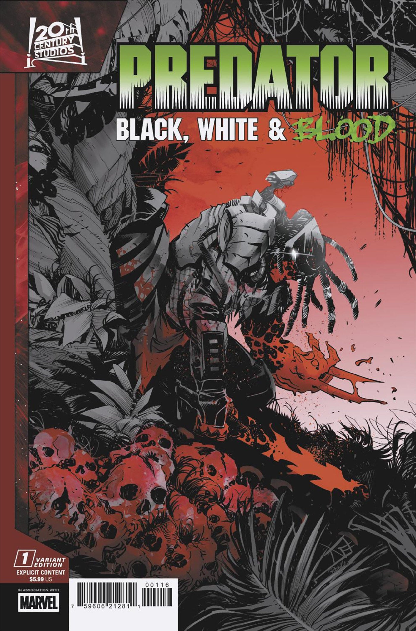 Predator: Black, White & Blood #1 Federico Vicentini Variant | Dragon's Lair Comics and Fantasy Houston TX
