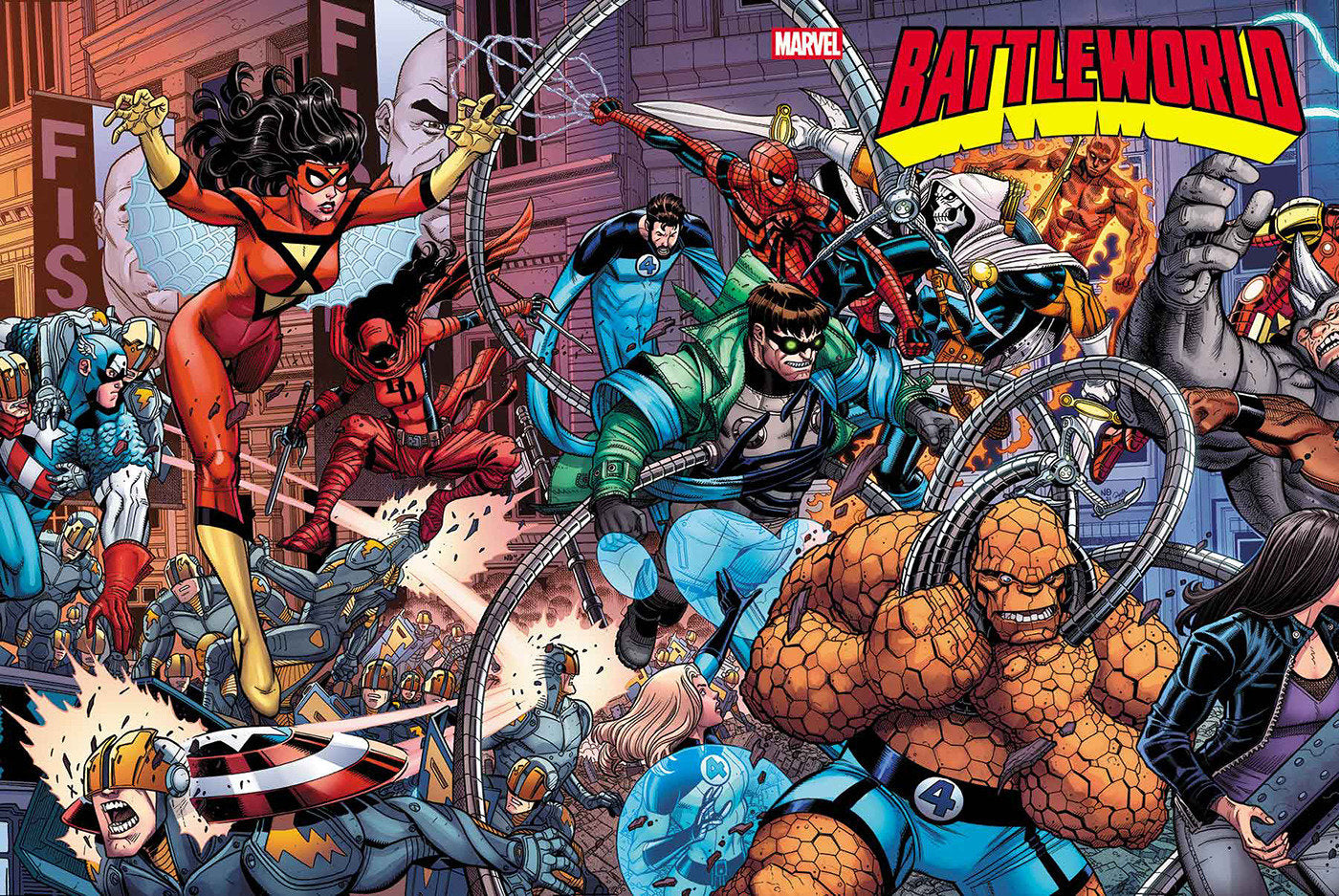Battleworld #1 Nick Bradshaw 5 Part Wraparound Connecting Variant A | Dragon's Lair Comics and Fantasy Houston TX