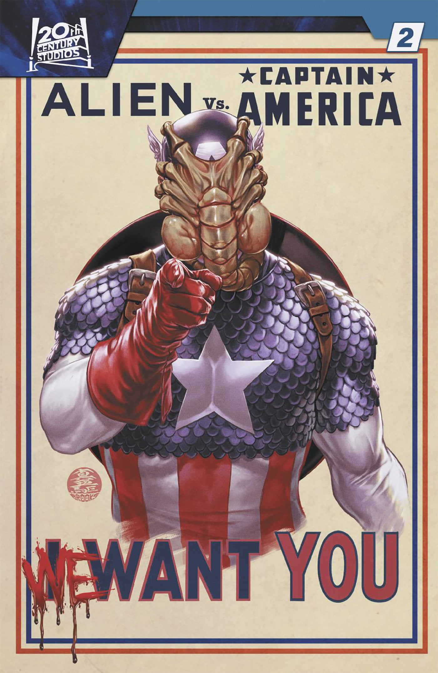 Alien vs. Captain America #2 Mark Brooks Variant | Dragon's Lair Comics and Fantasy Houston TX