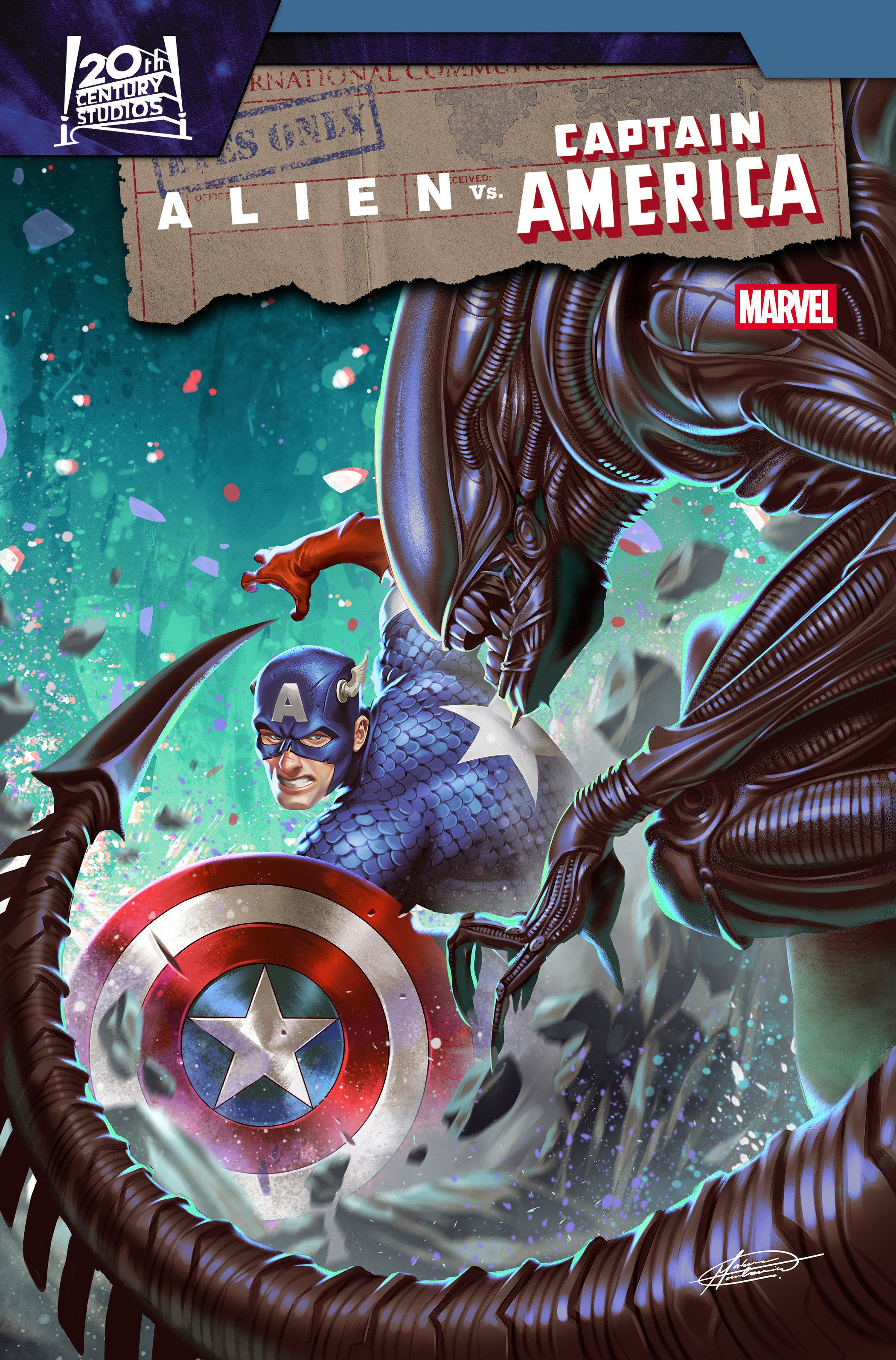 Alien vs. Captain America #4 Mateus Manhanini Variant | Dragon's Lair Comics and Fantasy Houston TX