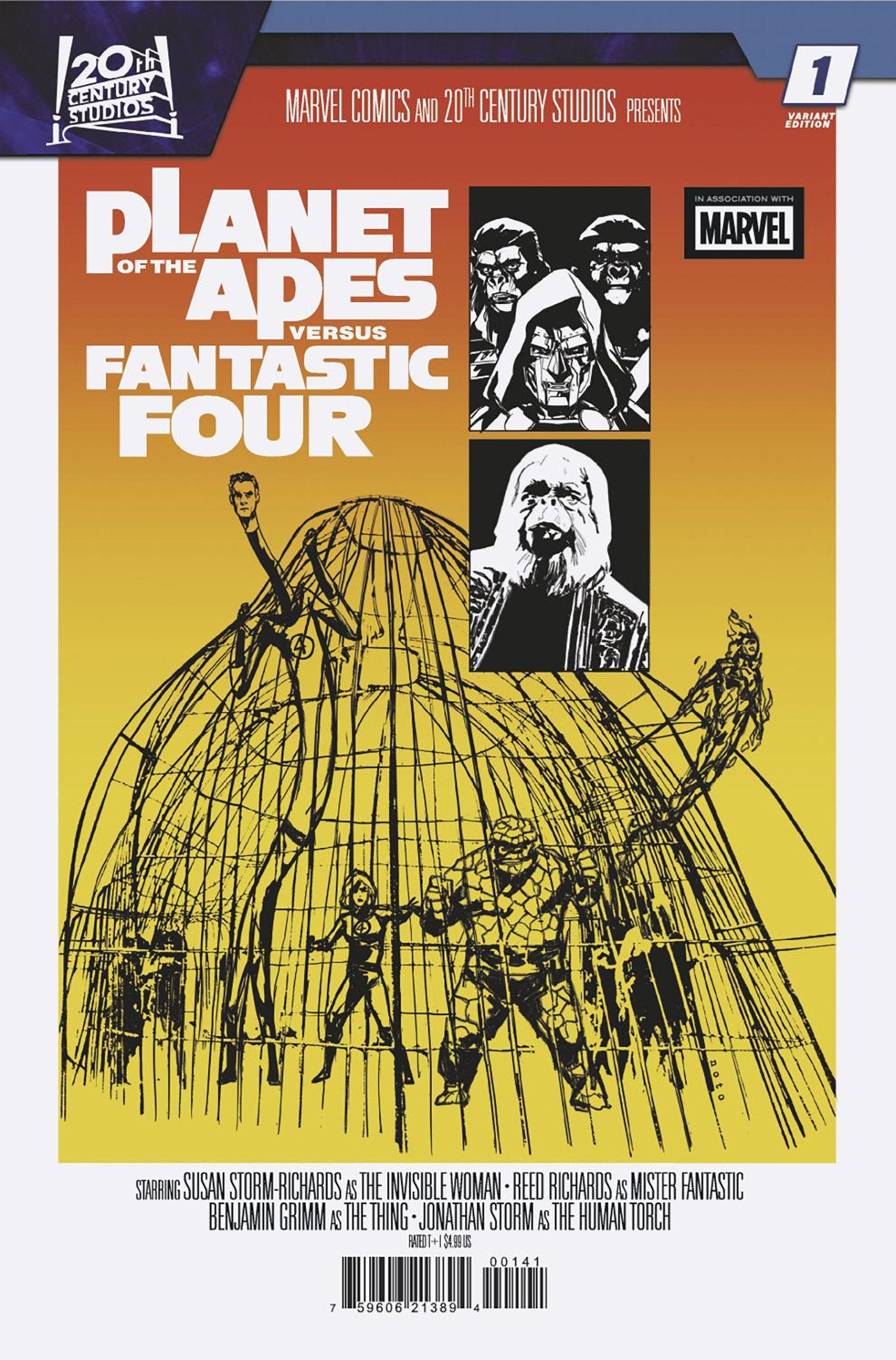 Planet Of The Apes vs. Fantastic Four #1 Phil Noto Movie Homage Variant | Odin's Place