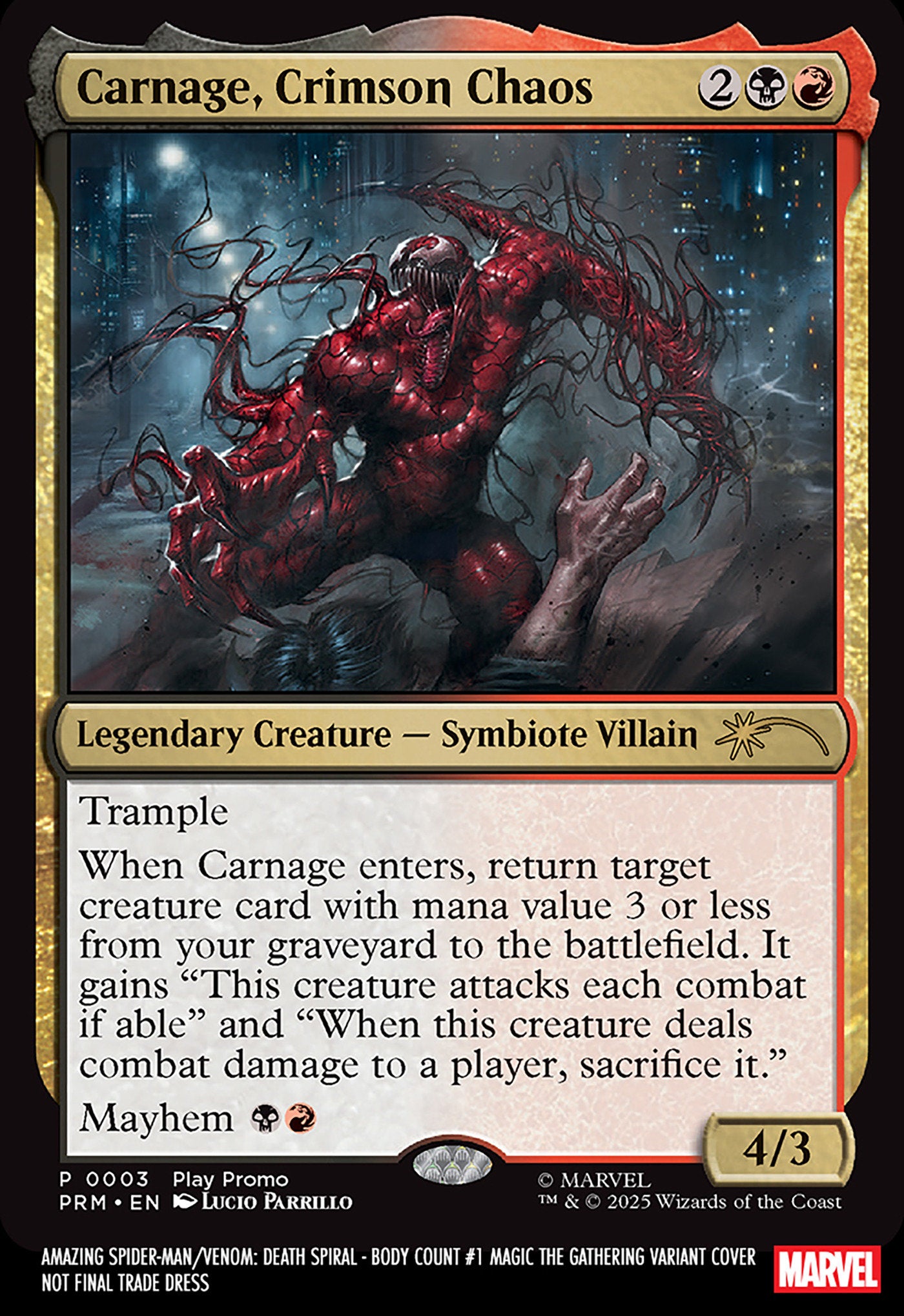 Amazing Spider-Man/Venom: Death Spiral   Body Count #1 Lucio Parrillo Magic: The Gathering Variant [Ds] | Odin's Place