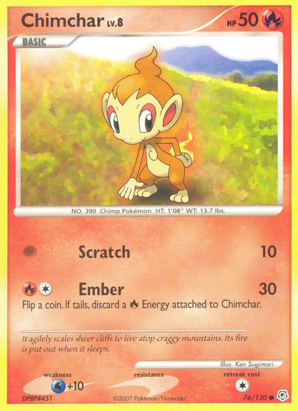 Chimchar (76/130) (Cosmos Holo) [Diamond & Pearl: Base Set] | Odin's Place
