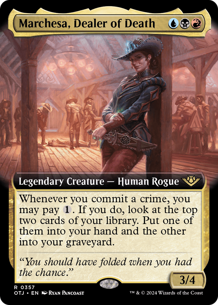 Marchesa, Dealer of Death (Extended Art) [Outlaws of Thunder Junction] | Dragon's Lair Comics and Fantasy Houston TX