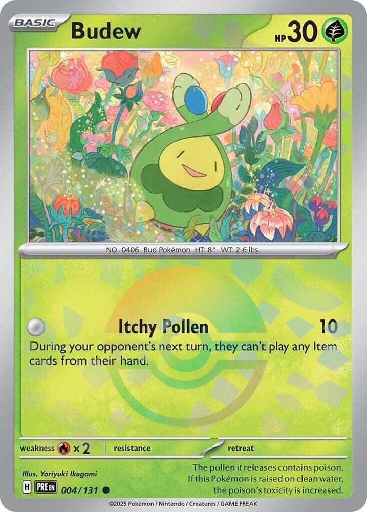 Budew (004/131) (Poke Ball Pattern) [Scarlet & Violet: Prismatic Evolutions] | Dragon's Lair Comics and Fantasy Houston TX