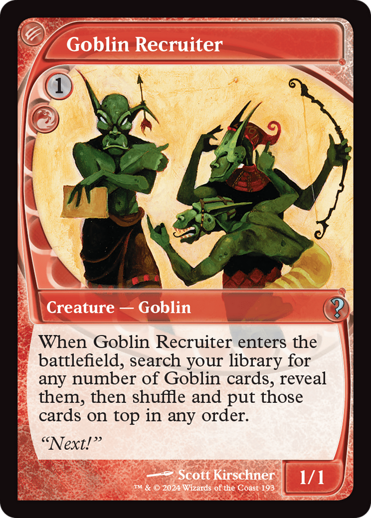 Goblin Recruiter (Future Sight) [Mystery Booster 2] | Dragon's Lair Comics and Fantasy Houston TX