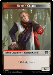 Treasure // Human Cleric Double-Sided Token [Outlaws of Thunder Junction Tokens] | Dragon's Lair Comics and Fantasy Houston TX