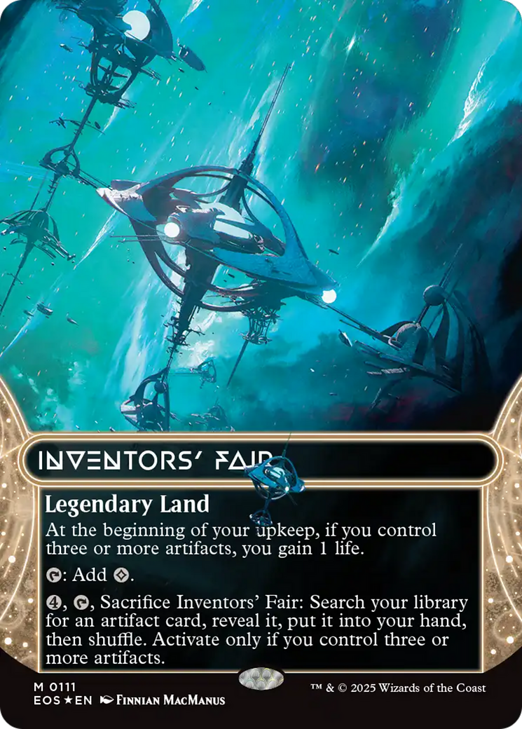Inventors' Fair (0111) (Borderless) (Galaxy Foil) [Edge of Eternities: Stellar Sights] | Dragon's Lair Comics and Fantasy Houston TX