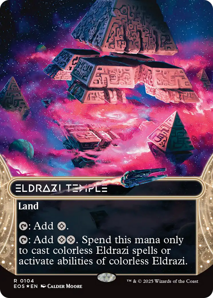 Eldrazi Temple (0104) (Borderless) (Galaxy Foil) [Edge of Eternities: Stellar Sights] | Dragon's Lair Comics and Fantasy Houston TX