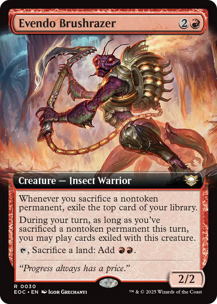 Evendo Brushrazer (Extended Art) [Edge of Eternities Commander] | Dragon's Lair Comics and Fantasy Houston TX