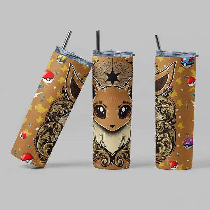 The Geek Boutique: Eevee Poke Anime Video Game TV Inspired Tumbler | Dragon's Lair Comics and Fantasy Houston TX
