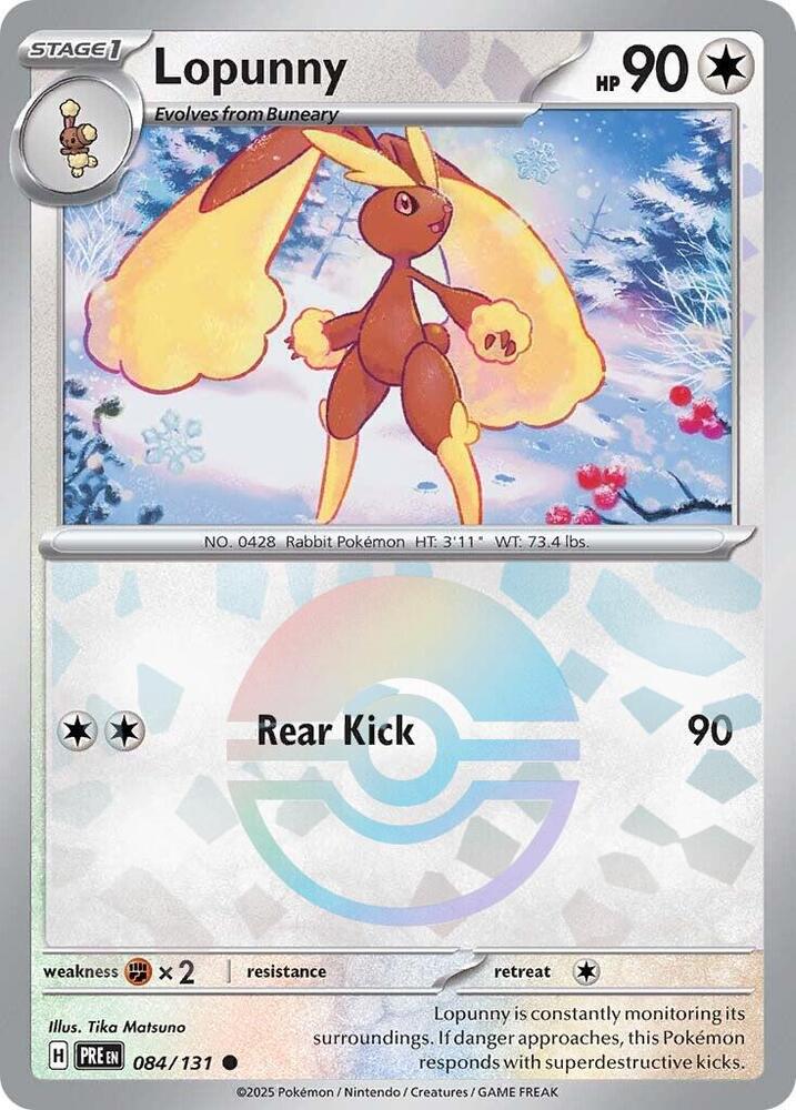 Lopunny (084/131) (Poke Ball Pattern) [Scarlet & Violet: Prismatic Evolutions] | Dragon's Lair Comics and Fantasy Houston TX