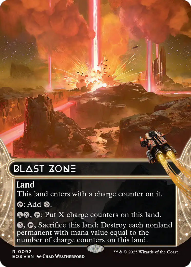 Blast Zone (0092) (Borderless) (Fracture Foil) [Edge of Eternities: Stellar Sights] | Dragon's Lair Comics and Fantasy Houston TX