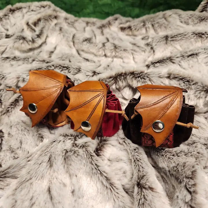 Crimson Knight Leatherworks Mini Dragon Dice Pouch | Dragon's Lair Comics and Fantasy Houston TX