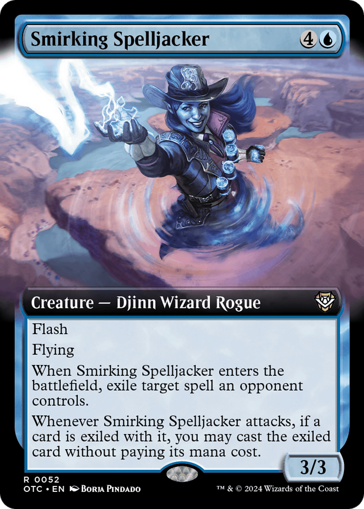 Smirking Spelljacker (Extended Art) [Outlaws of Thunder Junction Commander] | Dragon's Lair Comics and Fantasy Houston TX