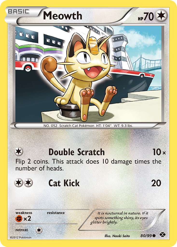 Meowth (80/99) (Mirror Reverse Holo) [Black & White: Next Destinies] | Odin's Place