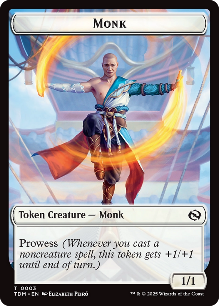 Elemental (0027) // Monk Double-Sided Token [Tarkir: Dragonstorm Commander Tokens] | Dragon's Lair Comics and Fantasy Houston TX
