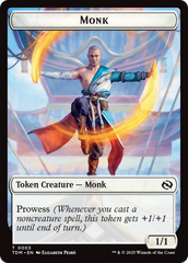 Elemental (0027) // Monk Double-Sided Token [Tarkir: Dragonstorm Commander Tokens] | Dragon's Lair Comics and Fantasy Houston TX
