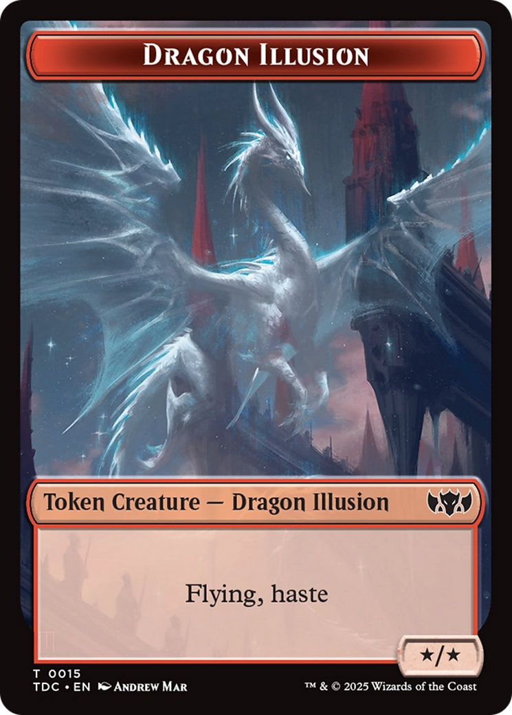 Dragon Illusion // Monk Double-Sided Token [Tarkir: Dragonstorm Commander Tokens] | Dragon's Lair Comics and Fantasy Houston TX
