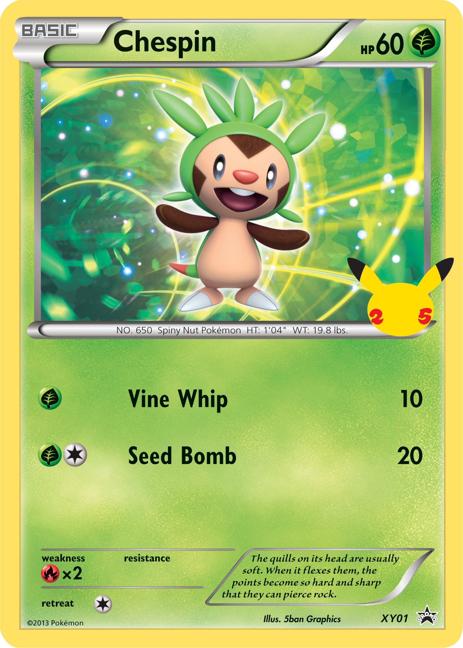 Chespin (XY01) (Jumbo Card) [First Partner Pack] | Dragon's Lair Comics and Fantasy Houston TX