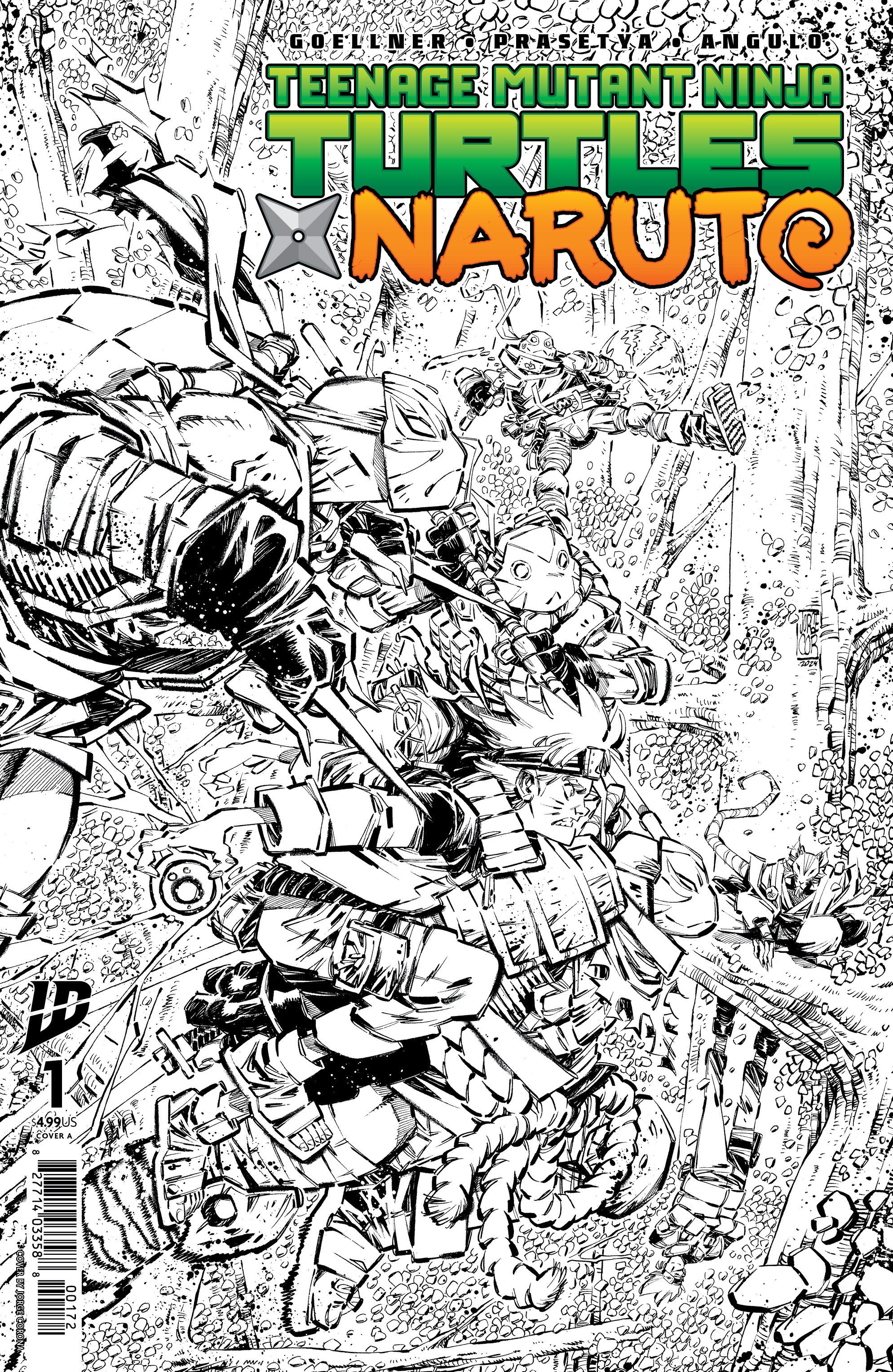 Teenage Mutant Ninja Turtles X Naruto #1 Variant Ri (10) (Corona Black & White) 2nd Print | Dragon's Lair Comics and Fantasy Houston TX