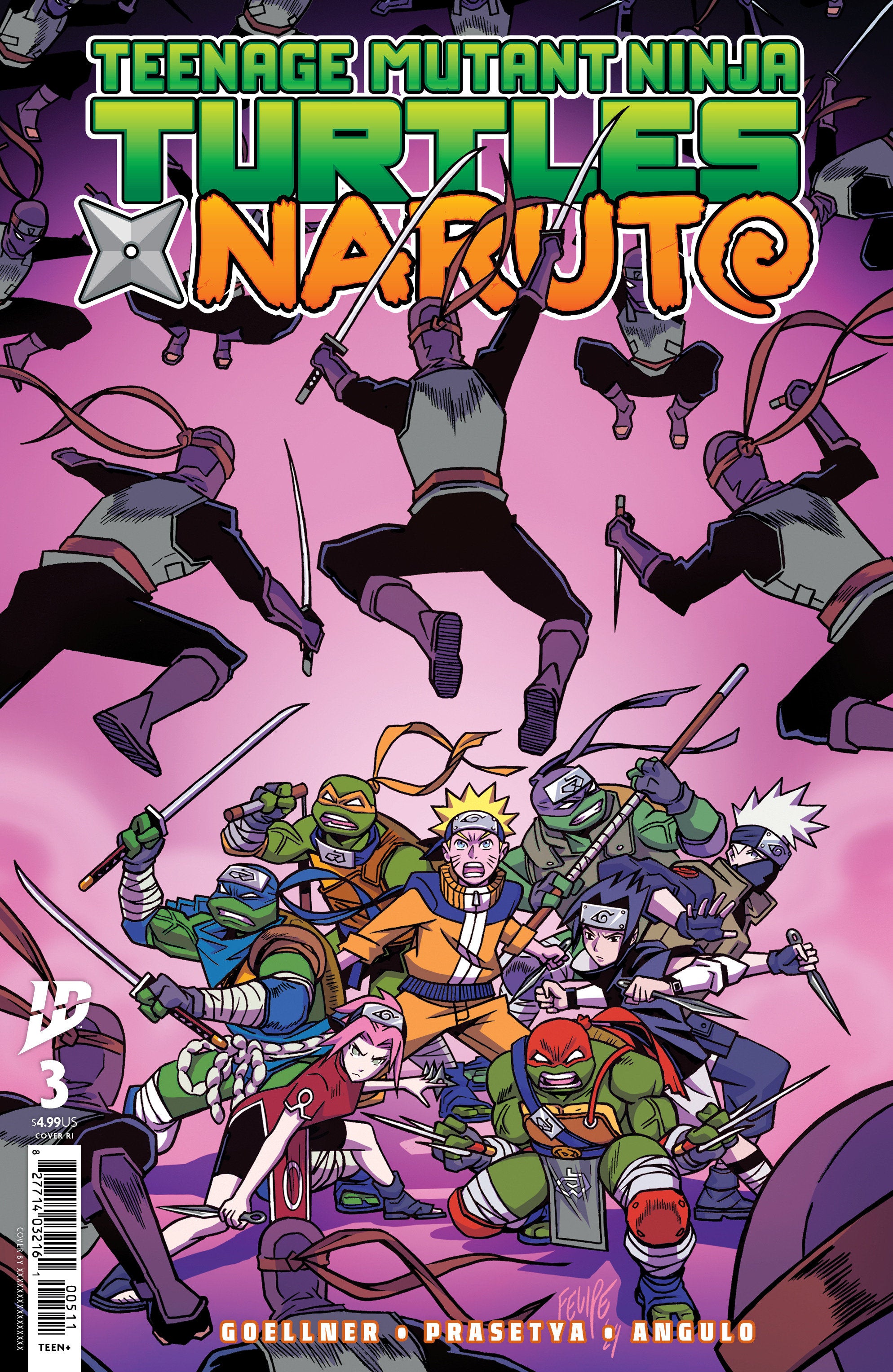 Teenage Mutant Ninja Turtles X Naruto #3 Variant Ri (25) (Smith) | Dragon's Lair Comics and Fantasy Houston TX