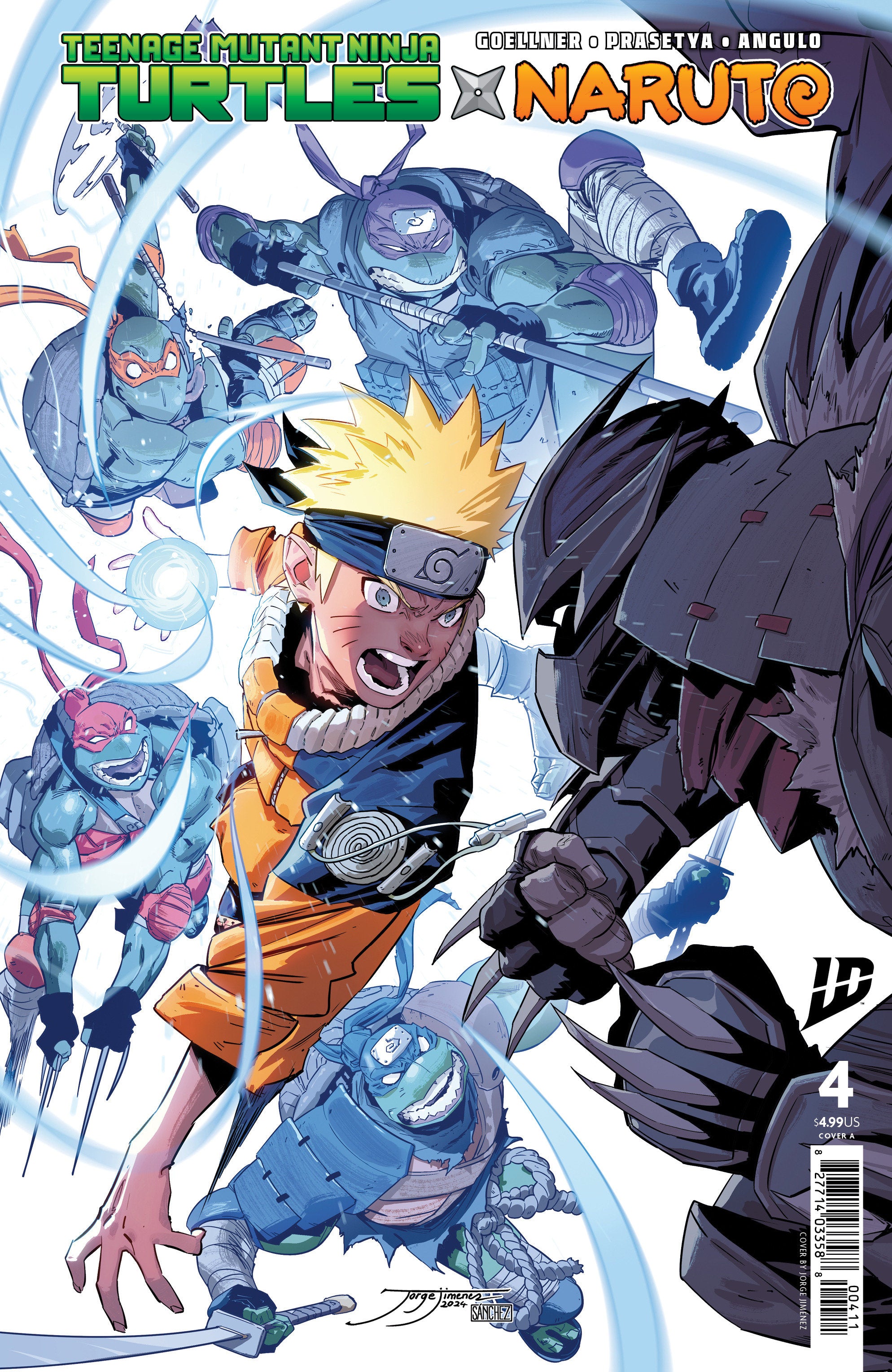 Teenage Mutant Ninja Turtles X Naruto #4 Cover A (JiméNez) | Dragon's Lair Comics and Fantasy Houston TX
