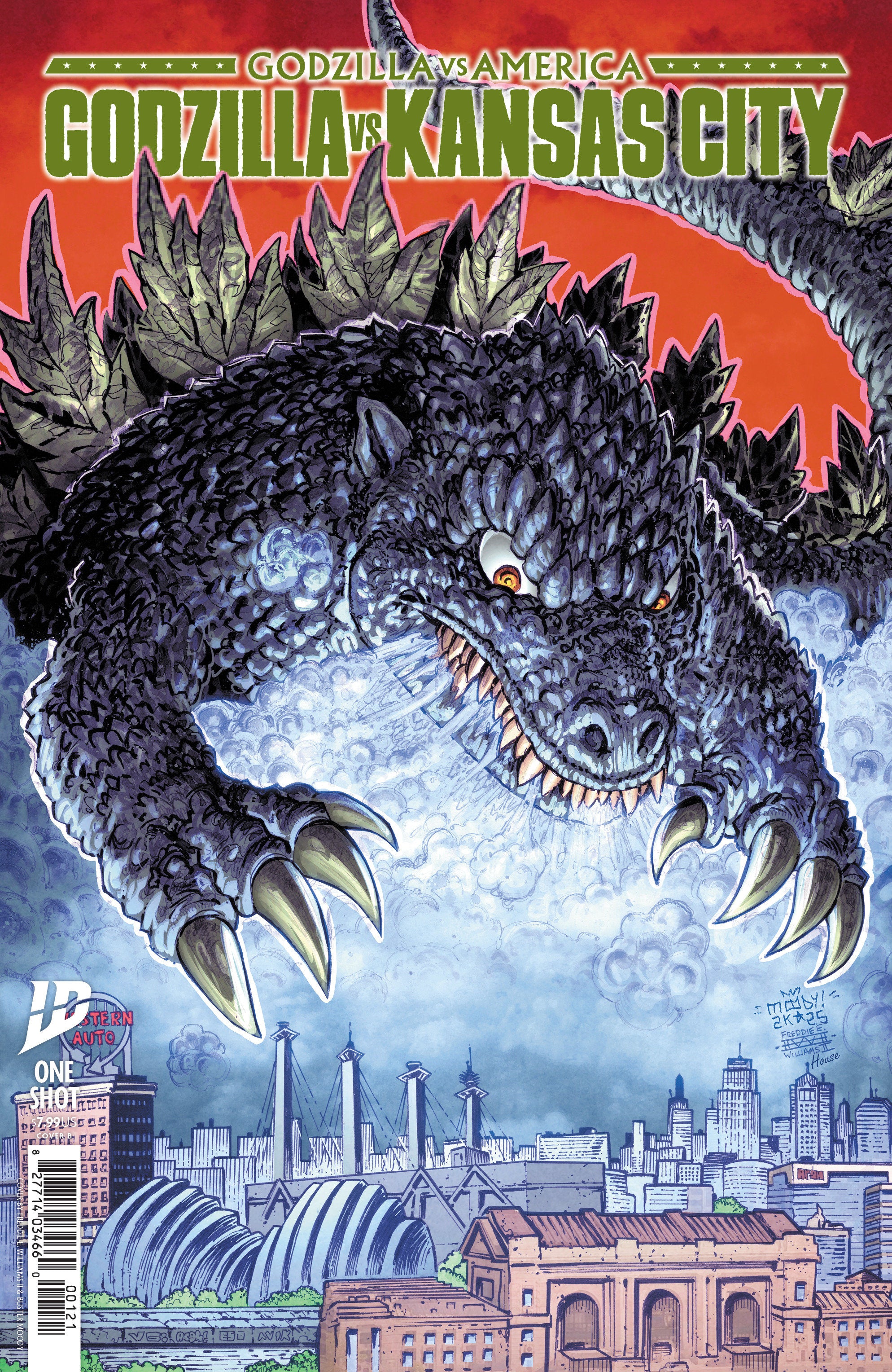 Godzilla vs. America: Kansas City Variant B (Moody & Williams II) | Dragon's Lair Comics and Fantasy Houston TX