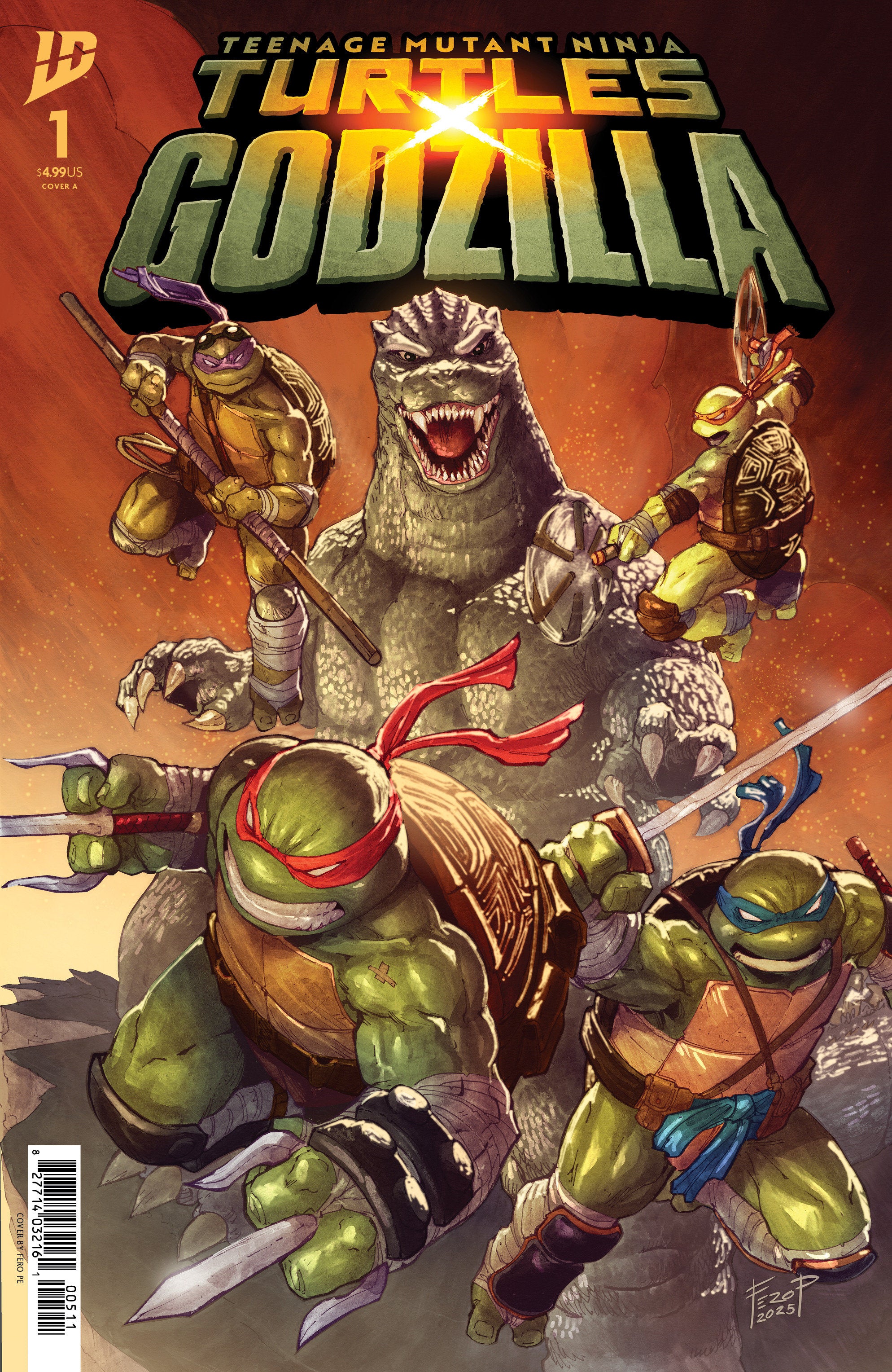 Teenage Mutant Ninja Turtles X Godzilla #1 Cover A (Pe) | Dragon's Lair Comics and Fantasy Houston TX