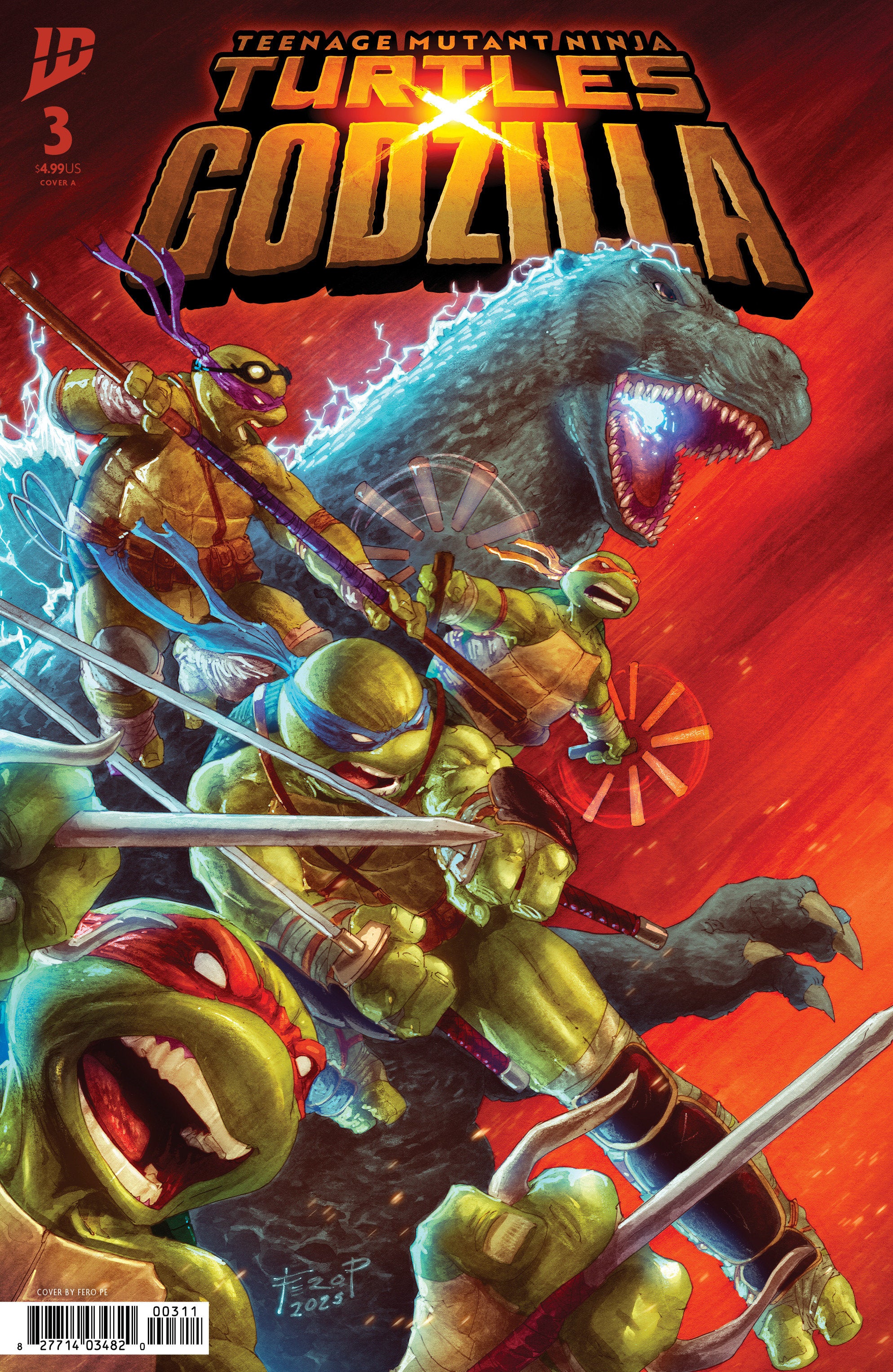 Teenage Mutant Ninja Turtles X Godzilla #3 Cover A (Pe) | Odin's Place