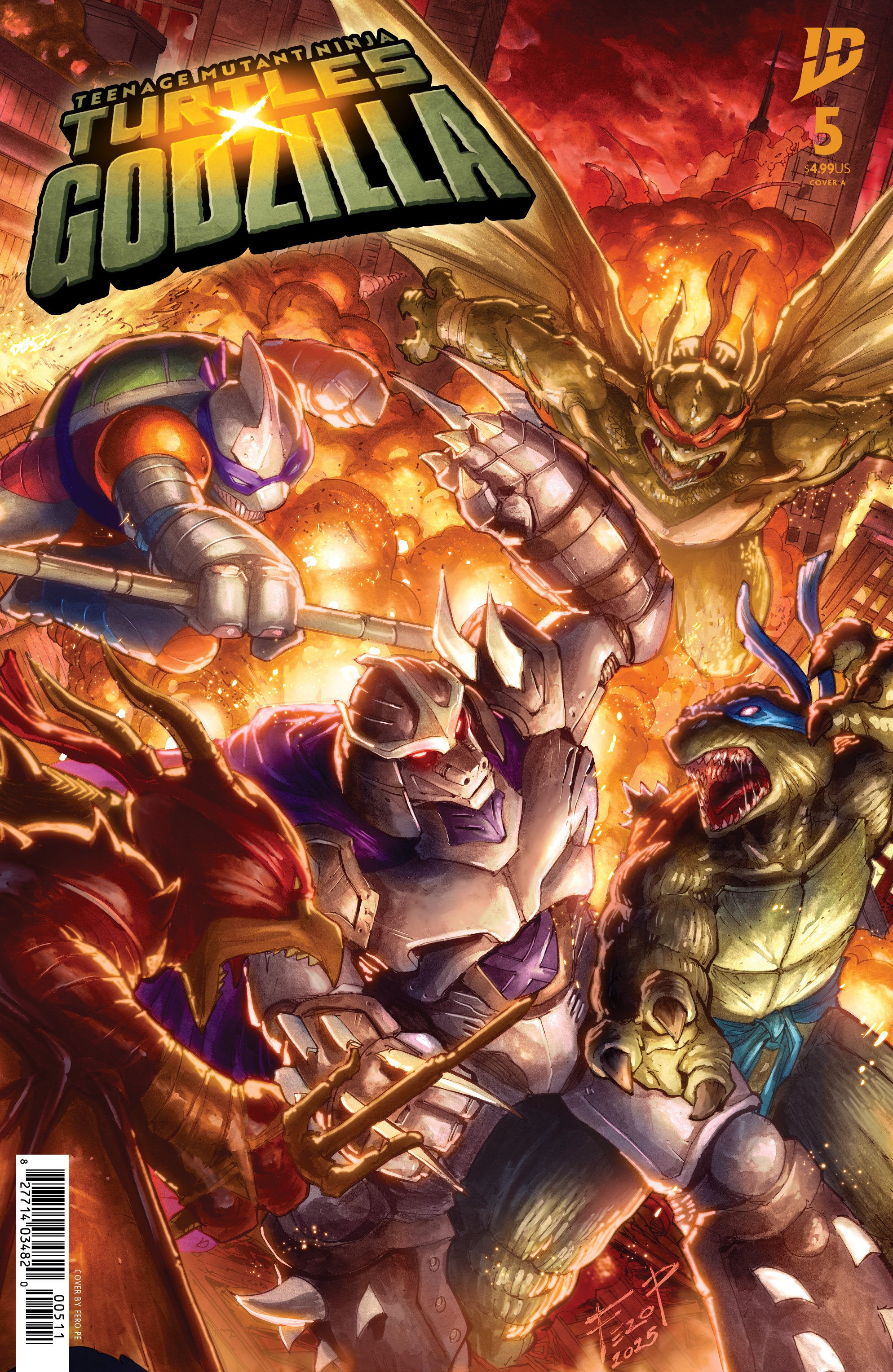 Teenage Mutant Ninja Turtles X Godzilla #5 Cover A (Pe) | Odin's Place